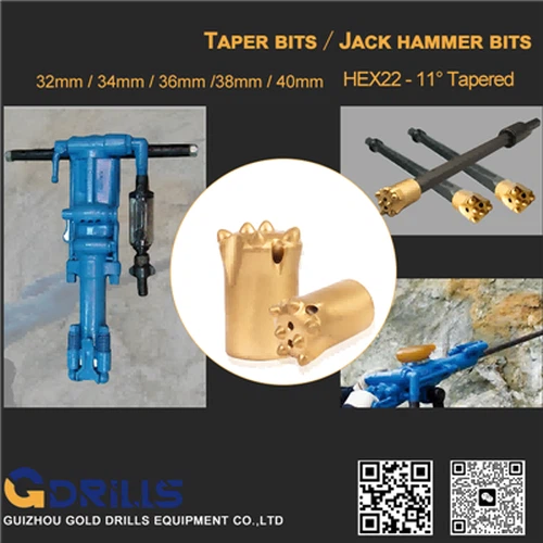 GDRILLS Memperluas-Portofolio Tapered Bits & Jack Hammer Bits Berkinerja Ting...